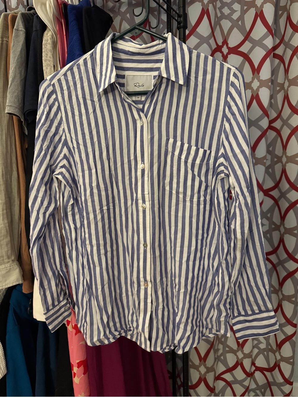 Rails Blue & White Striped Button-Down Shirt